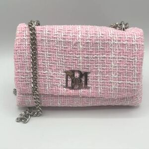 Badgley Mischka Pink Tweed Crossbody Bag NWT